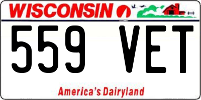 WI license plate 559VET