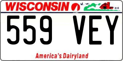 WI license plate 559VEY