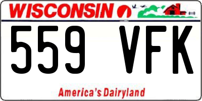 WI license plate 559VFK