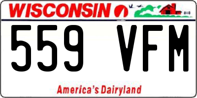 WI license plate 559VFM