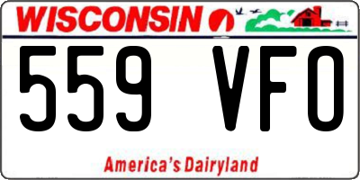 WI license plate 559VFO