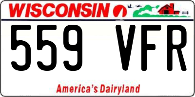 WI license plate 559VFR