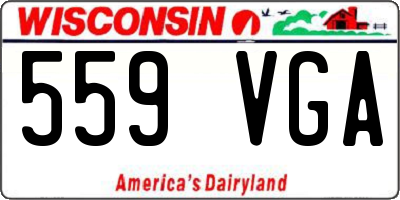 WI license plate 559VGA