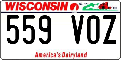 WI license plate 559VOZ