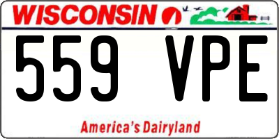 WI license plate 559VPE