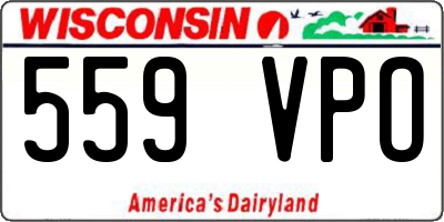 WI license plate 559VPO