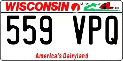 WI license plate 559VPQ
