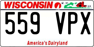 WI license plate 559VPX