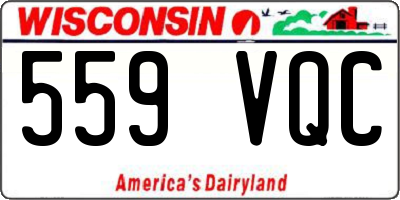 WI license plate 559VQC