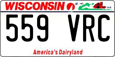 WI license plate 559VRC