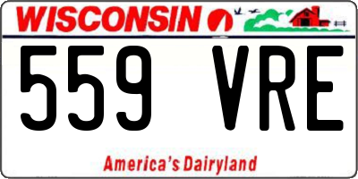 WI license plate 559VRE