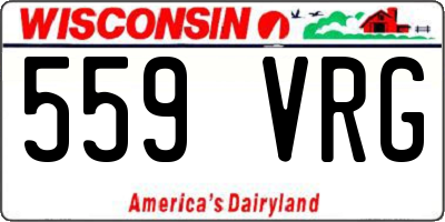 WI license plate 559VRG