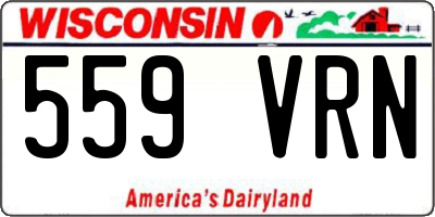 WI license plate 559VRN