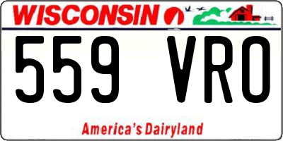 WI license plate 559VRO