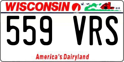 WI license plate 559VRS