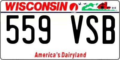 WI license plate 559VSB