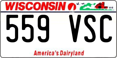 WI license plate 559VSC