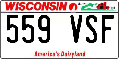 WI license plate 559VSF