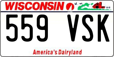 WI license plate 559VSK