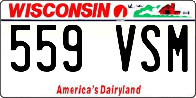 WI license plate 559VSM
