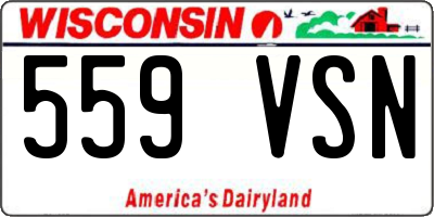 WI license plate 559VSN