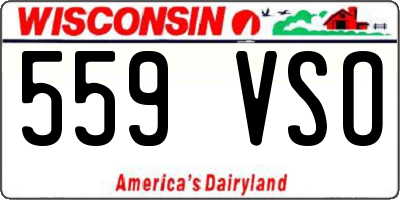 WI license plate 559VSO