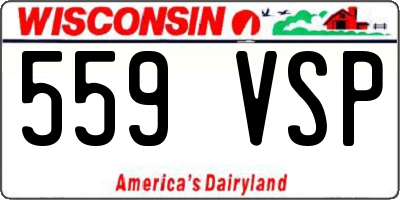WI license plate 559VSP