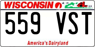 WI license plate 559VST