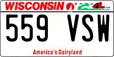 WI license plate 559VSW