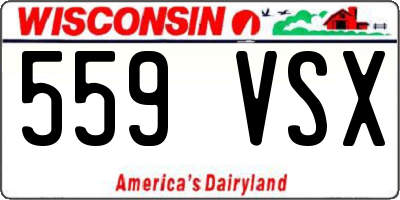 WI license plate 559VSX