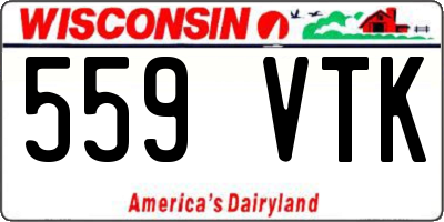 WI license plate 559VTK