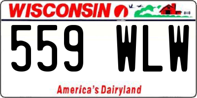 WI license plate 559WLW