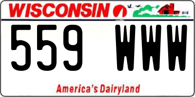 WI license plate 559WWW