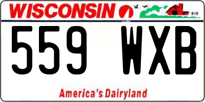 WI license plate 559WXB