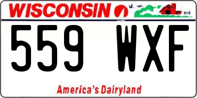 WI license plate 559WXF