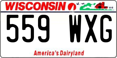 WI license plate 559WXG