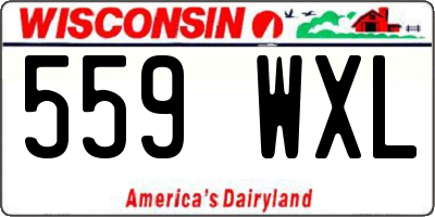 WI license plate 559WXL