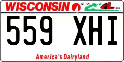 WI license plate 559XHI