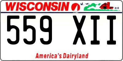 WI license plate 559XII