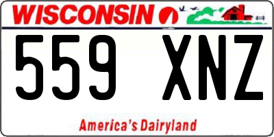 WI license plate 559XNZ