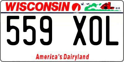 WI license plate 559XOL