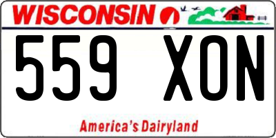 WI license plate 559XON