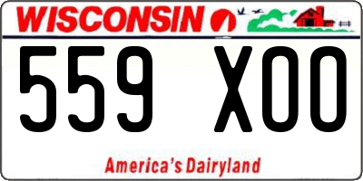 WI license plate 559XOO