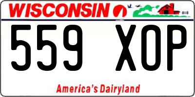 WI license plate 559XOP