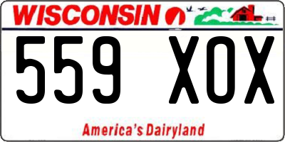 WI license plate 559XOX