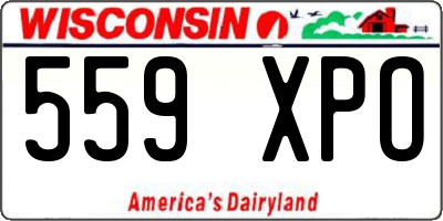 WI license plate 559XPO