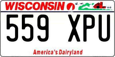 WI license plate 559XPU