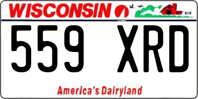 WI license plate 559XRD