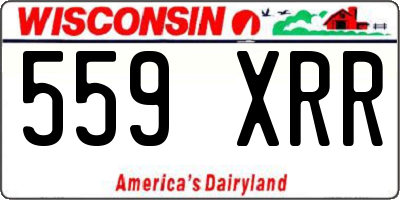 WI license plate 559XRR