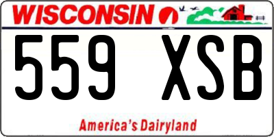 WI license plate 559XSB